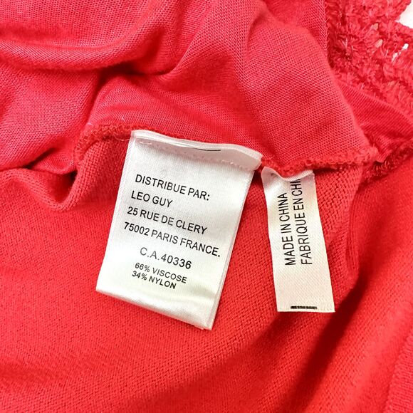 Leo Guy Floral Embroidered Knitted Hot Pink Barbie Core Sleeveless Dress SZ S/M - Picture 13 of 16